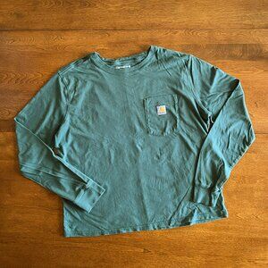 Carhartt green loose fit long-sleeve tee M 8-10